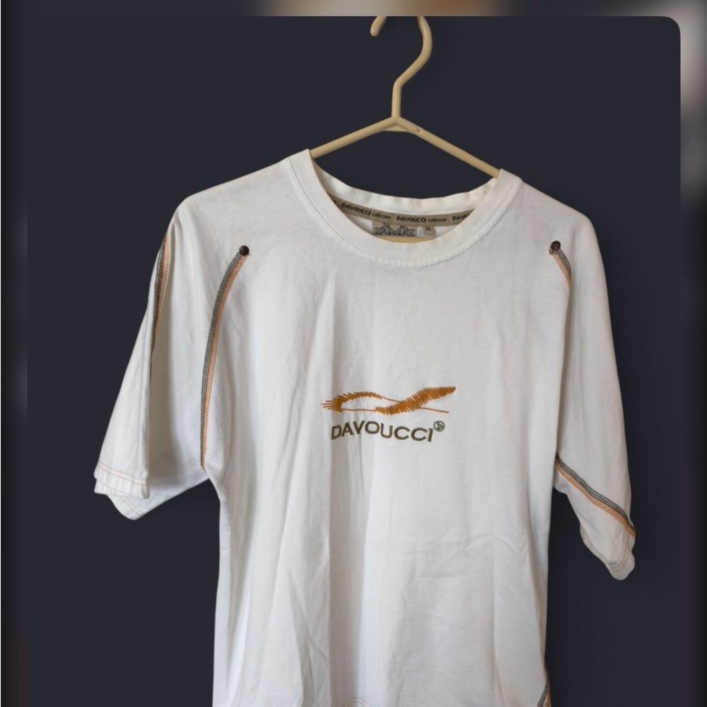 Davoucci vintage White T-Shirt with Gold Accents